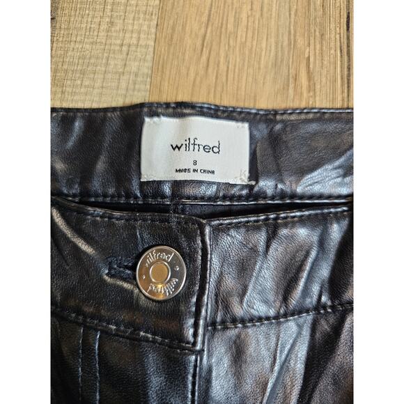 Aritzia Wilfred High-waisted Vegan Leather Pants Size 8 Cropped - Picture 2 of 9